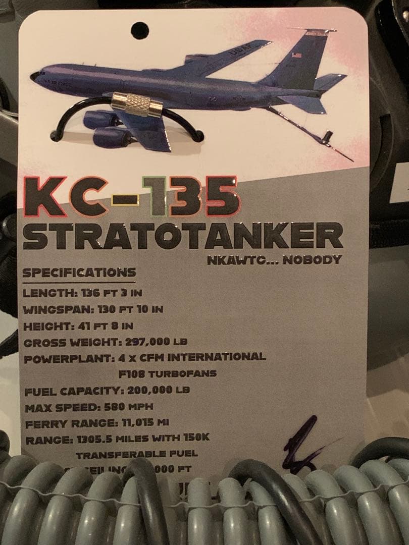 米空軍 空中給油機 KC-135 タグ キーホルダー