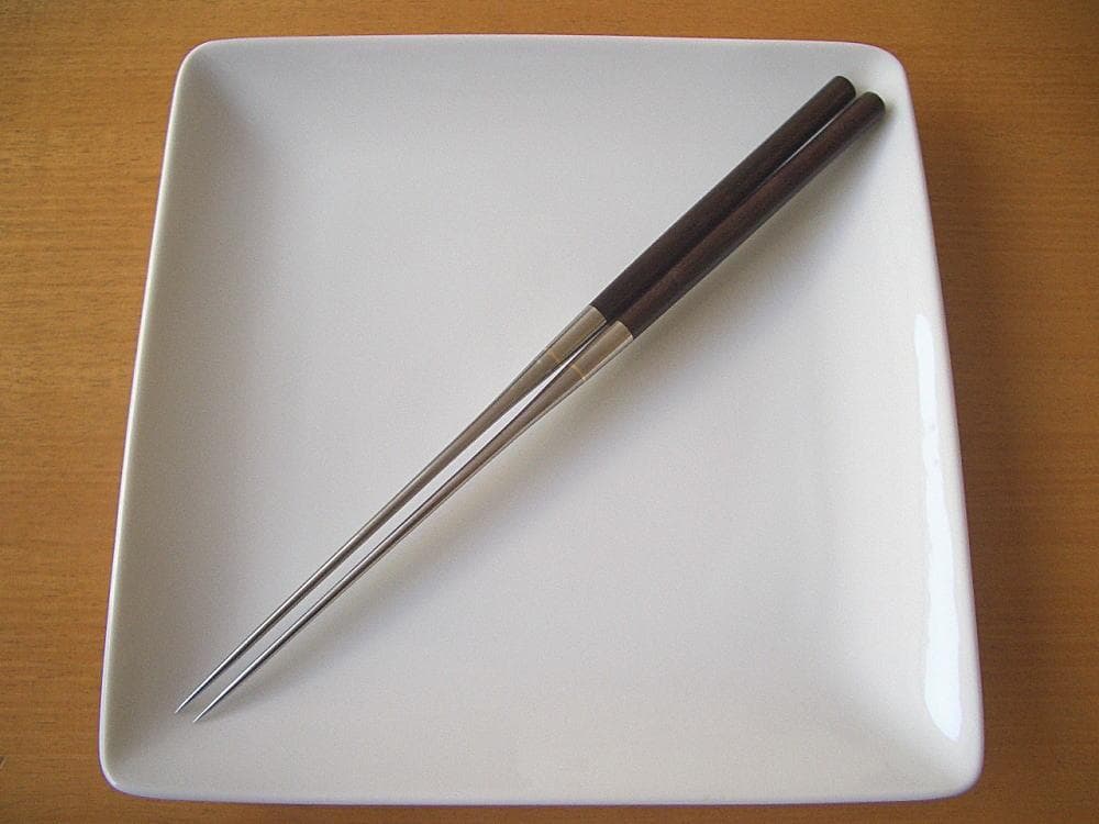 【新品・未開封】 黒檀柄 盛箸(本焼ステンレス)箸先165mm/全長305mm