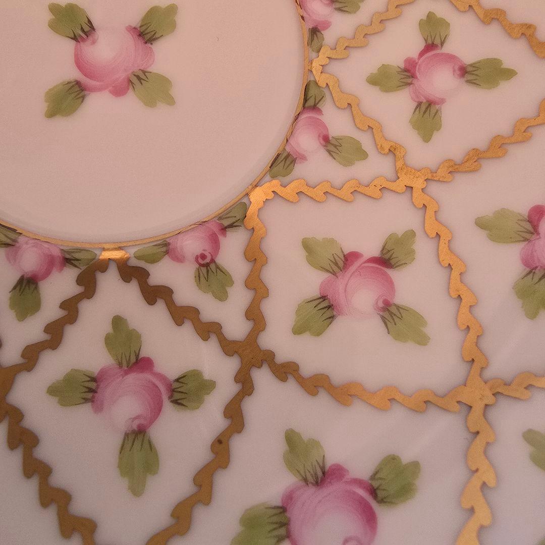 ヘレンド　セーブル風　小薔薇金彩　ティーカップ&ソーサー　Herend