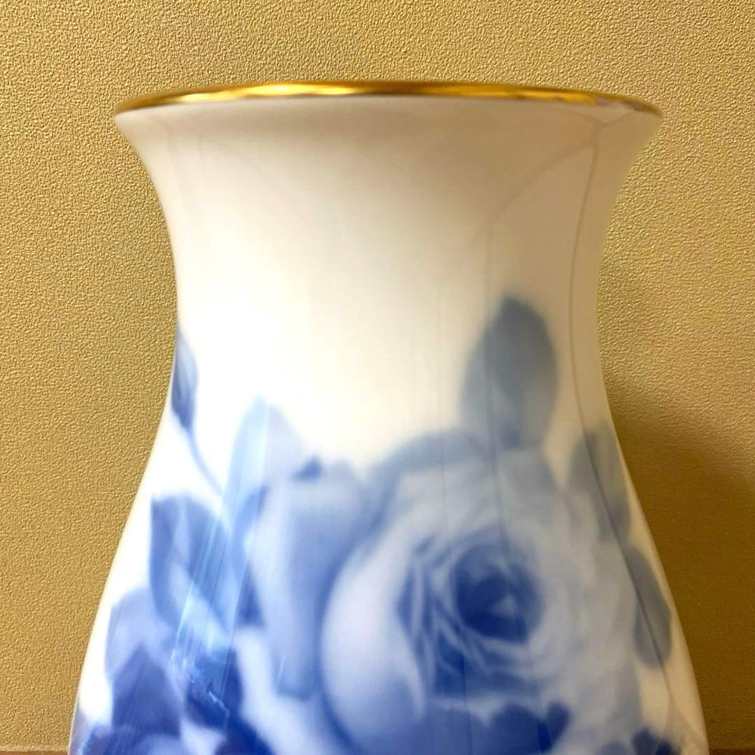 大倉陶園　OKURAブルーローズ　花器　花瓶　飾壺　廃盤品　希少品　青薔薇