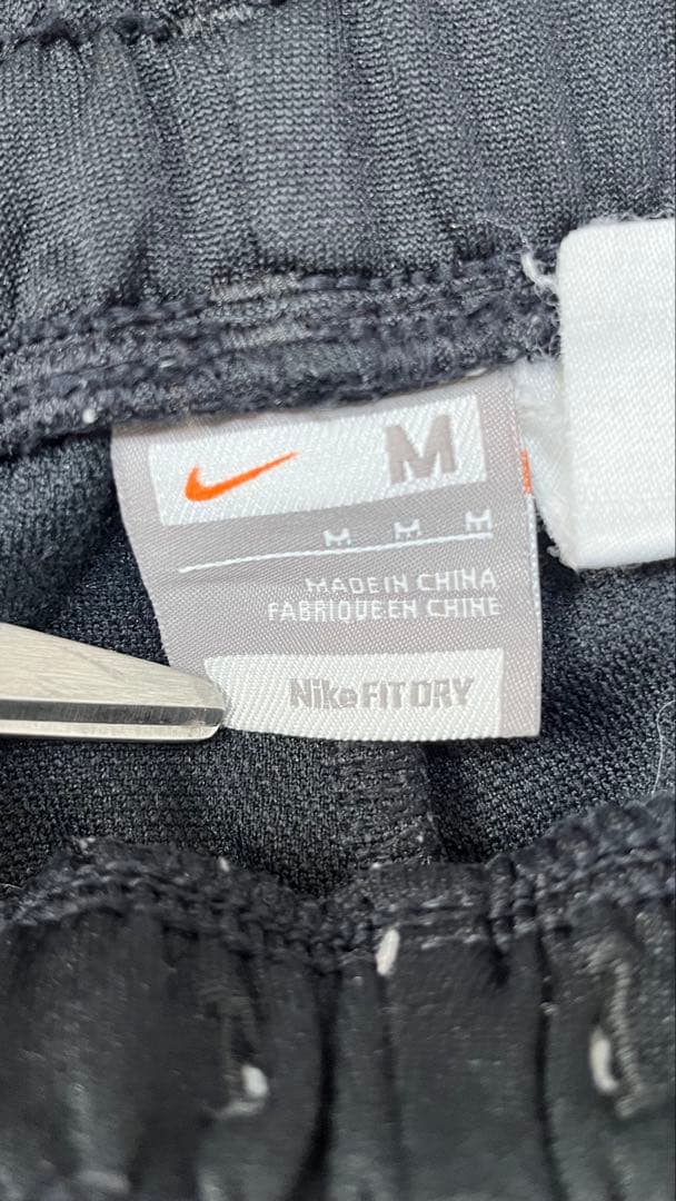 NIKE〈ワイドトラックパンツ ジャージ 00s ブラック 刺繍ロゴ M 〉