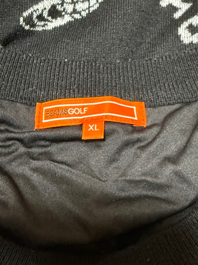 BEAMS GOLF セーター XL ブラック ロゴ 総柄