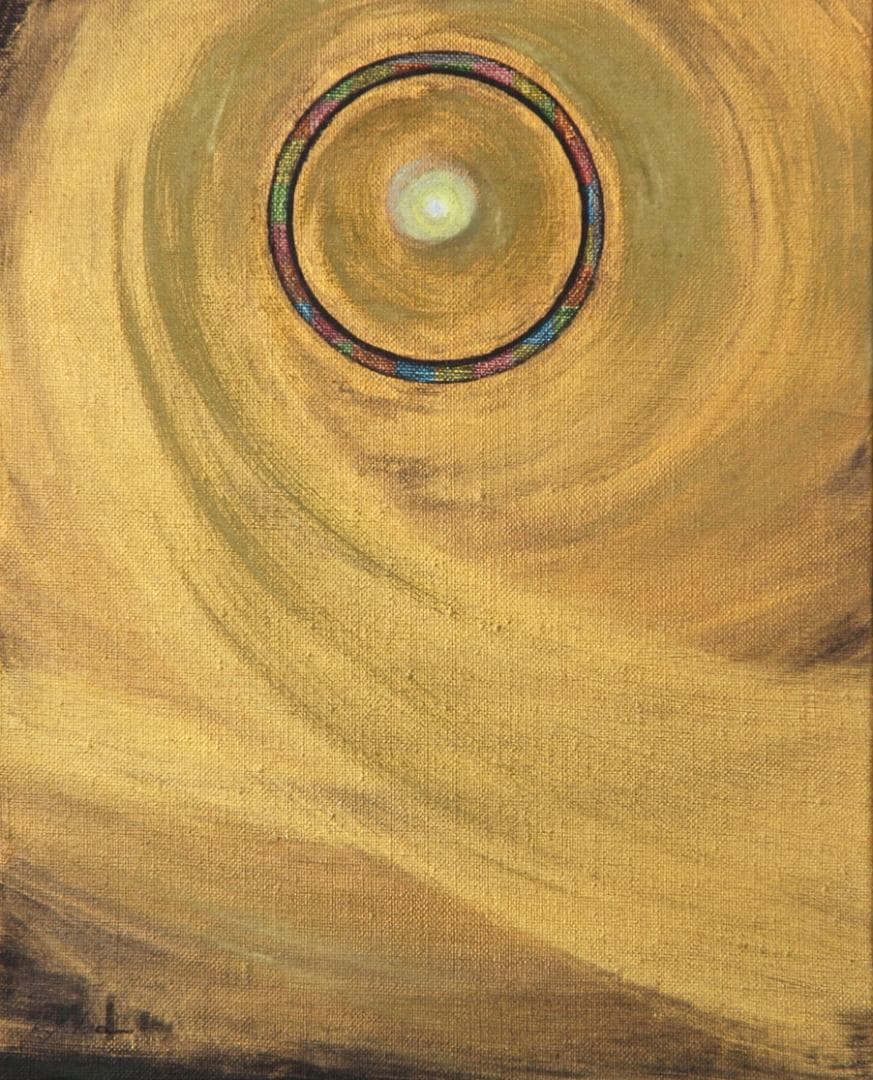 油絵 菅家令子 絵 絵画インテリア額付(白)F3-G172023 風景祈り 希望