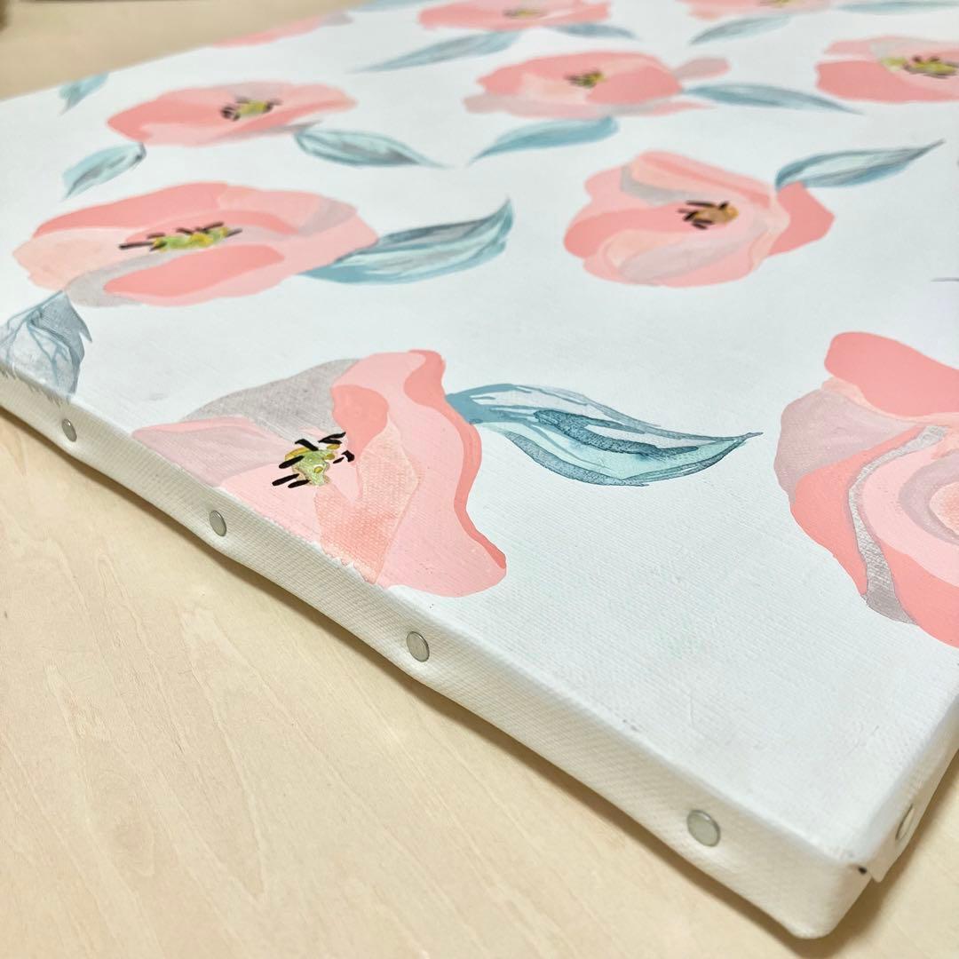 花柄アクリル絵画 大きめF10号キャンバス＊植物　インテリア　原画