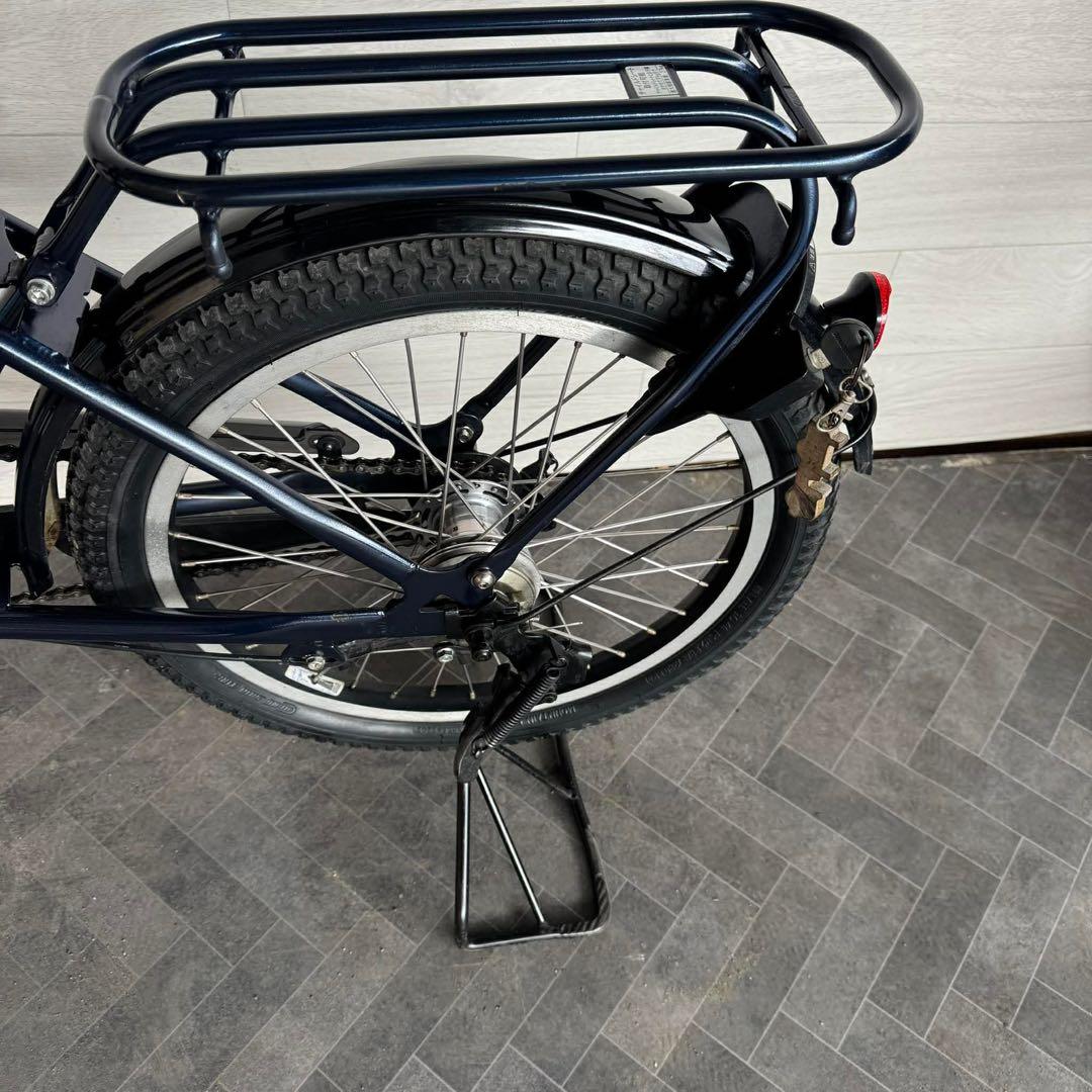 電動アシスト自転車 ダークブルー 前部バスケット付き