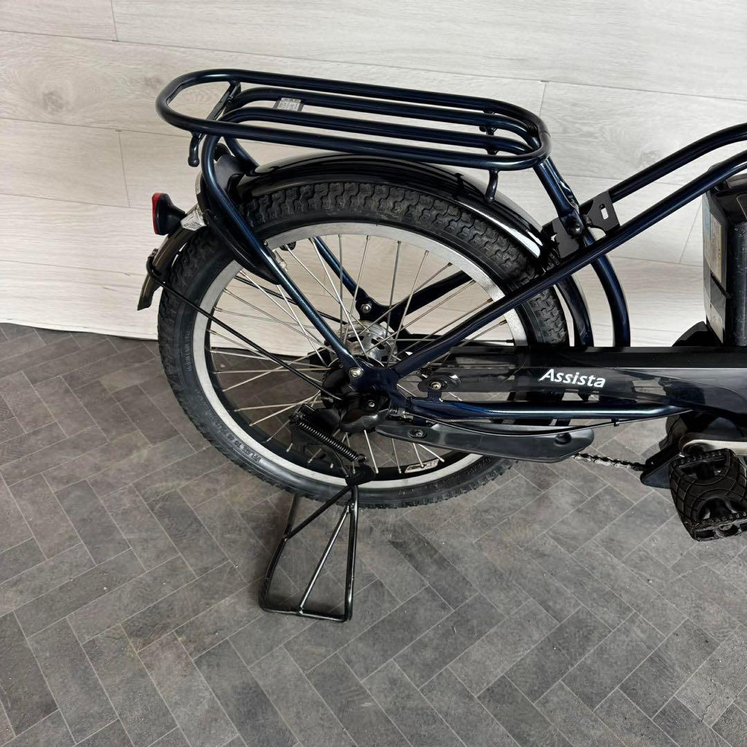 電動アシスト自転車 ダークブルー 前部バスケット付き