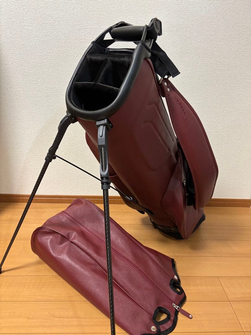 VESSEL キャディバッグ VLS Lux マローン(エビ茶)色　超美品