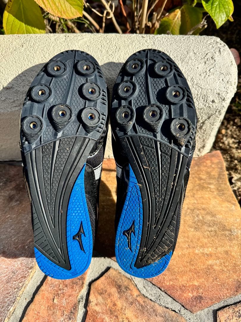 Mizuno 陸上競技用スパイク 黒/青 25.5