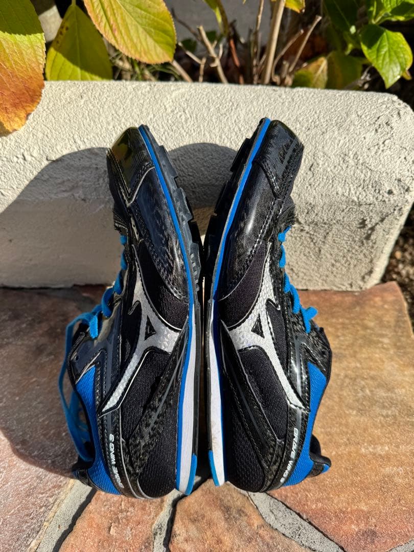 Mizuno 陸上競技用スパイク 黒/青 25.5