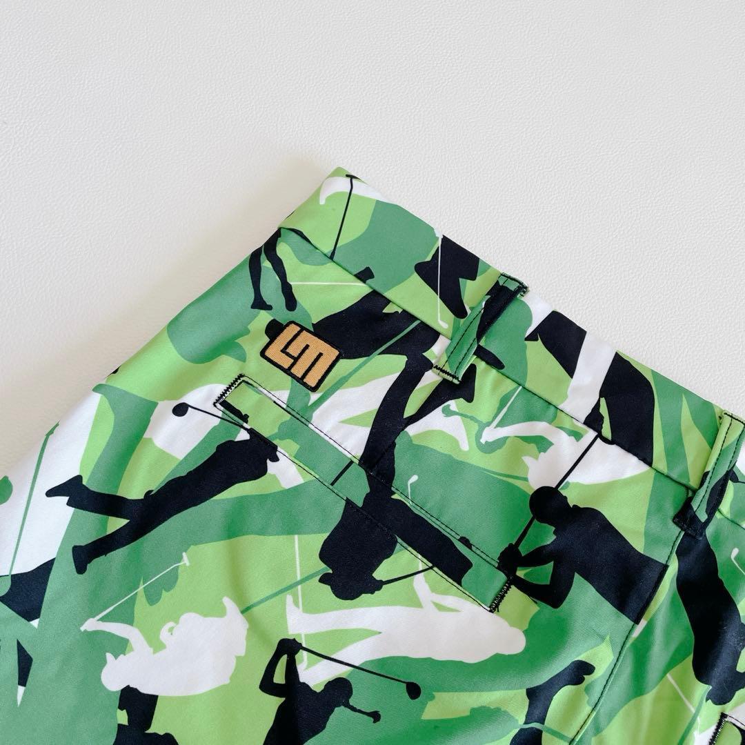 LOUDMOUTH ラウドマウス ゴルフ ロングパンツ L 総柄 グリーン