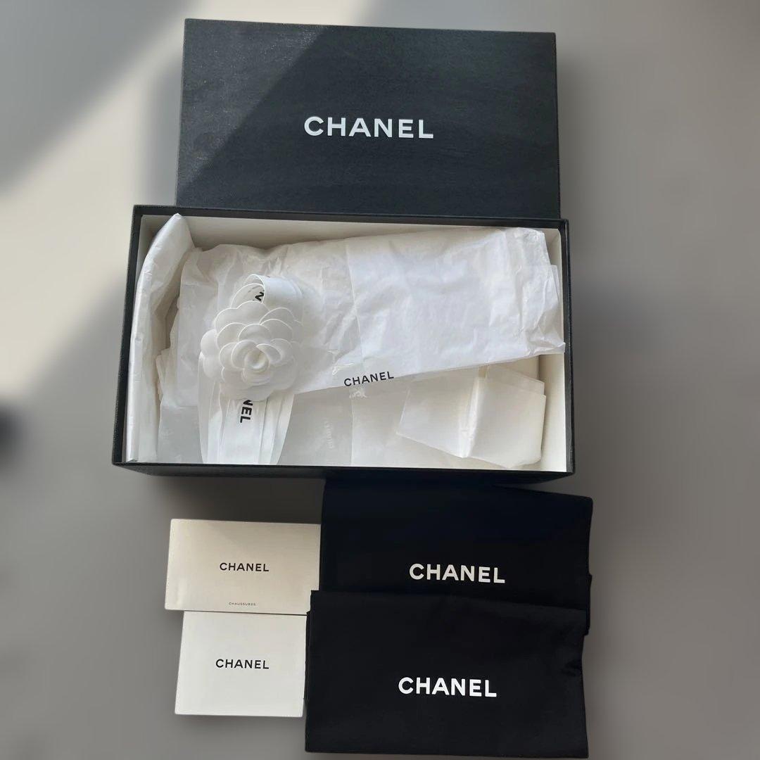 【美品】CHANELバレエシューズ35.5 箱、保存袋付き