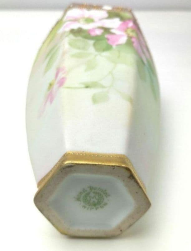 希少★美品★オールドノリタケ 金彩点盛り薔薇絵 花瓶