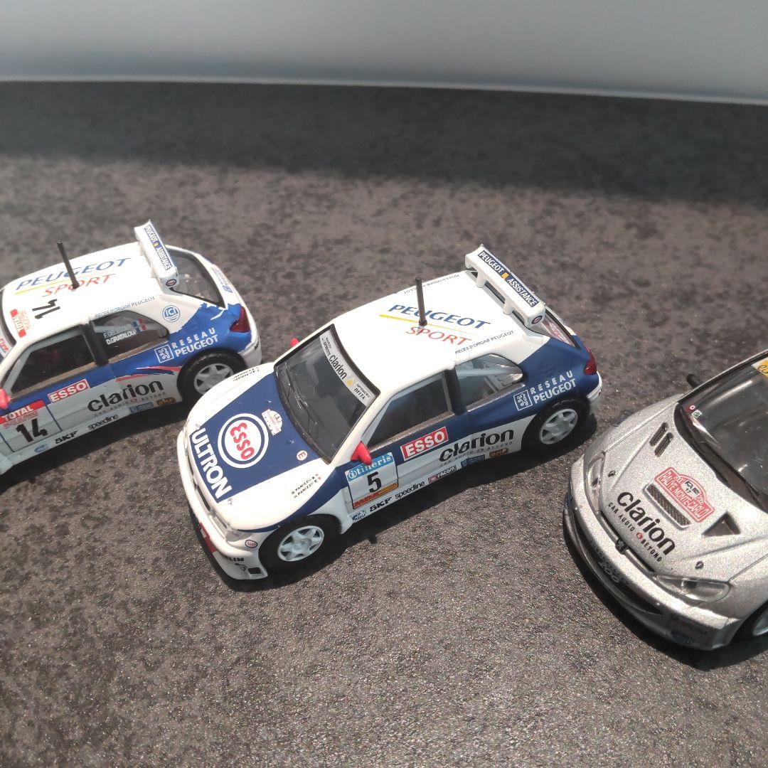 プジョー　ラリーカーコレクション　1/64　ミニカー5台セット
