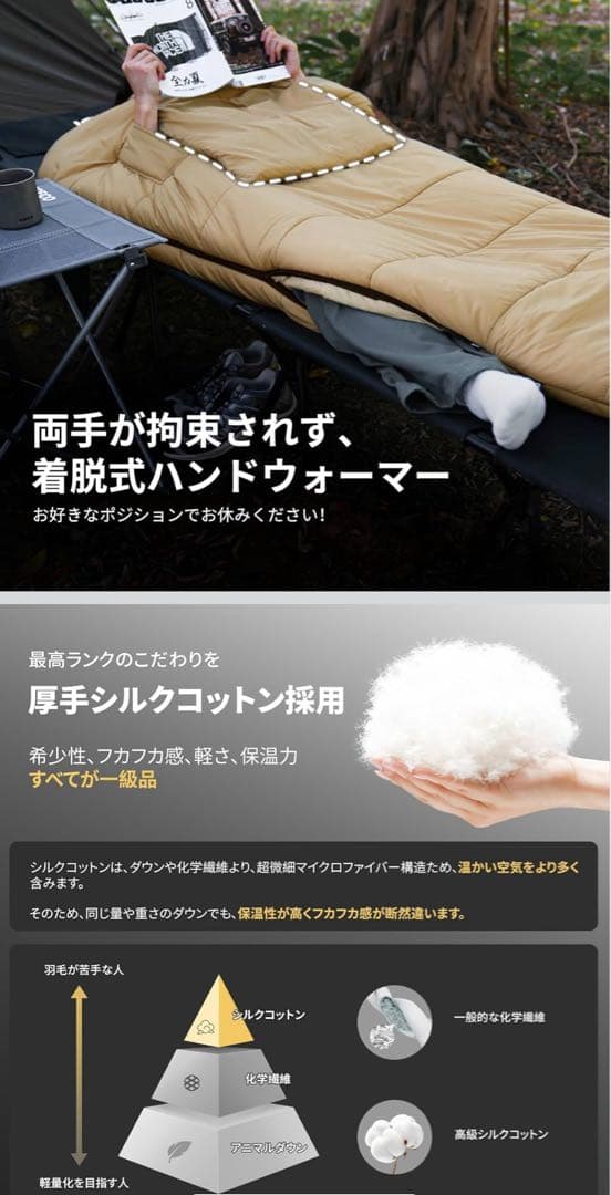 マミー型シュラフ -25°C対応