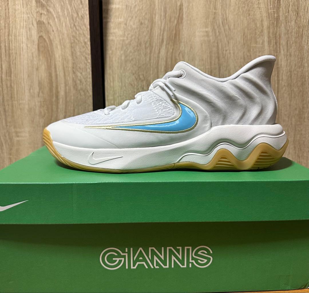NIKE GIANNIS バスケットボールシューズ ホワイト/ブルー