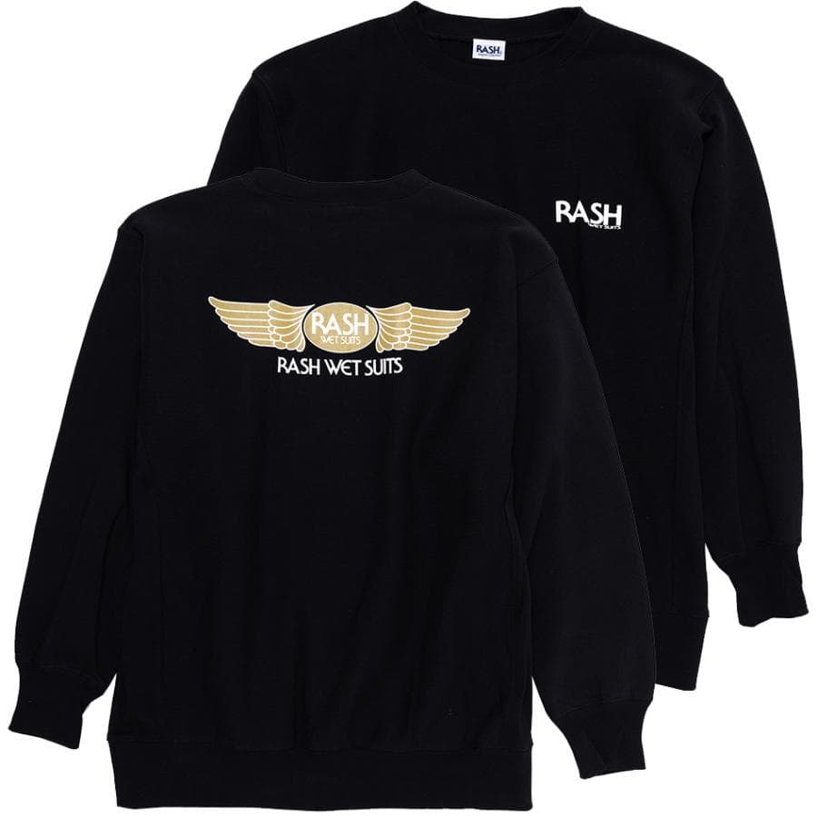 RASH WETSUITS ラッシュ 羽バッククルーネックスウェット ブラック