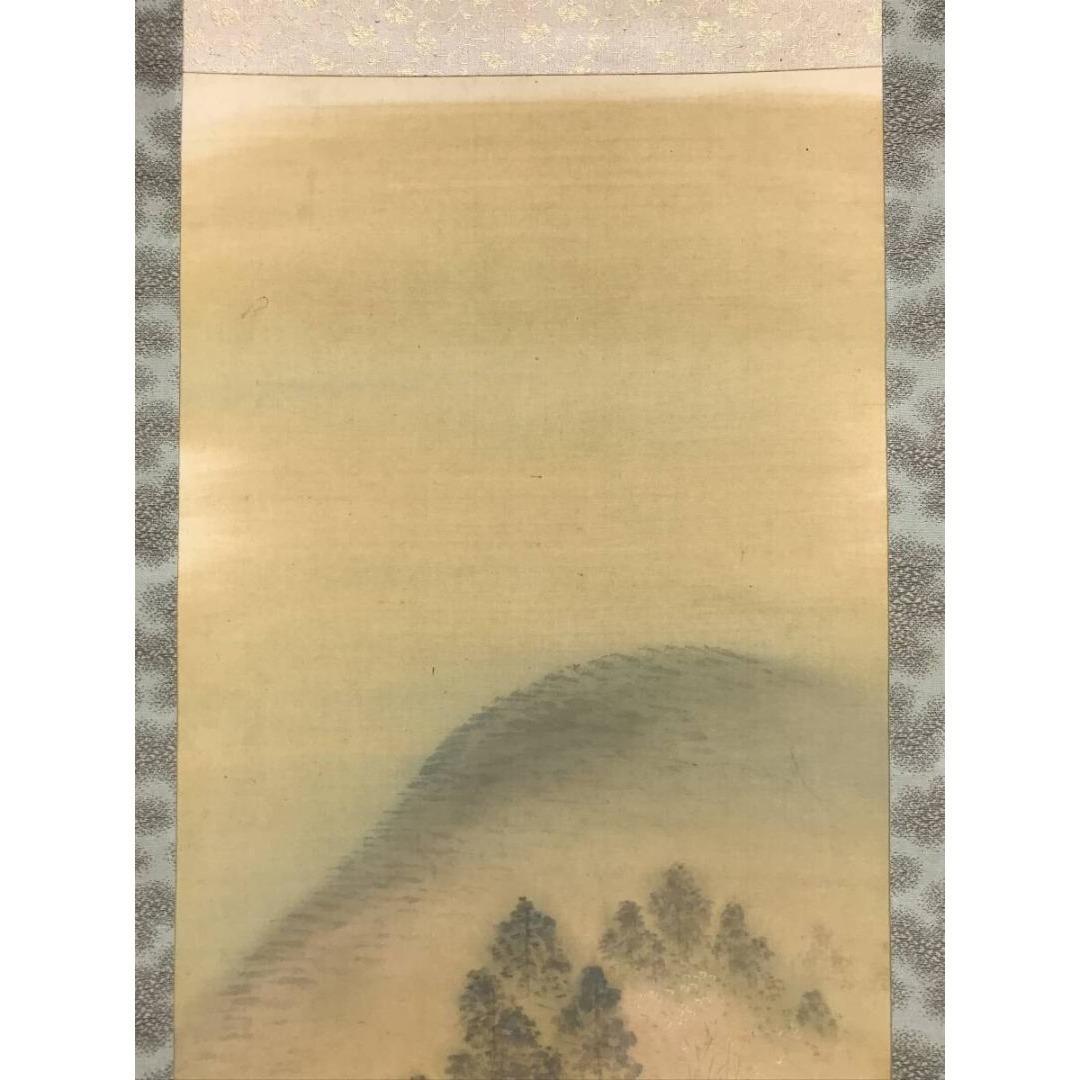 真作/玉鳳/秋景山村図/掛軸☆宝船☆AK-328