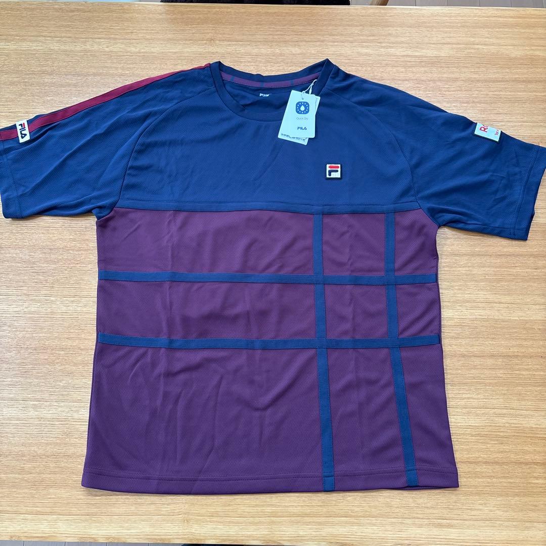 FILA Rakuten Open 2018年 Tシャツ ネイビー/ワインレッド