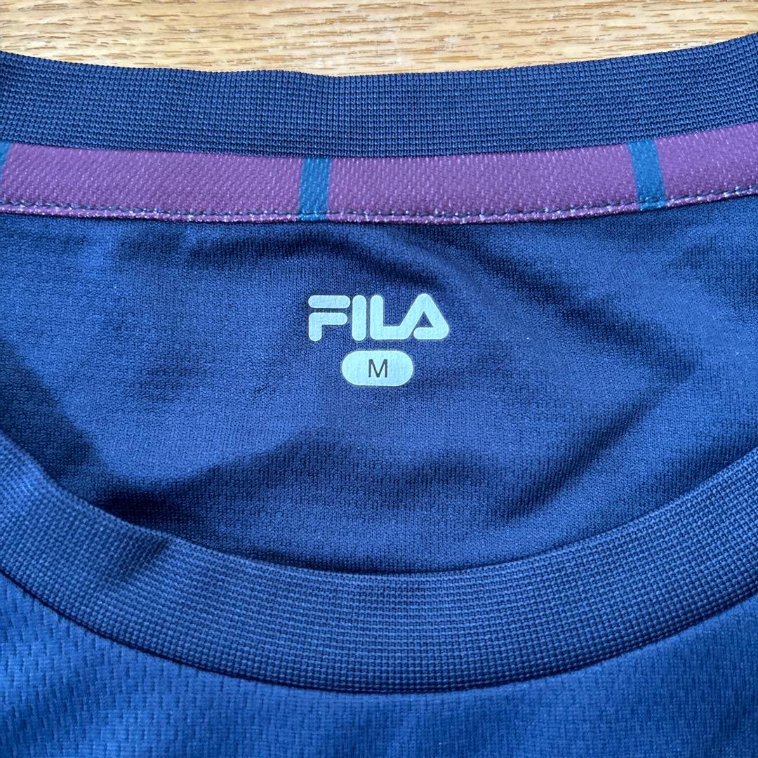 FILA Rakuten Open 2018年 Tシャツ ネイビー/ワインレッド
