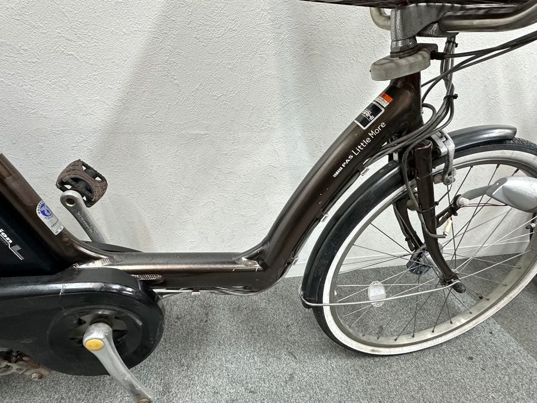 ヤマハpas little more 子供乗せシート付き電動自転車　大型カゴ付き