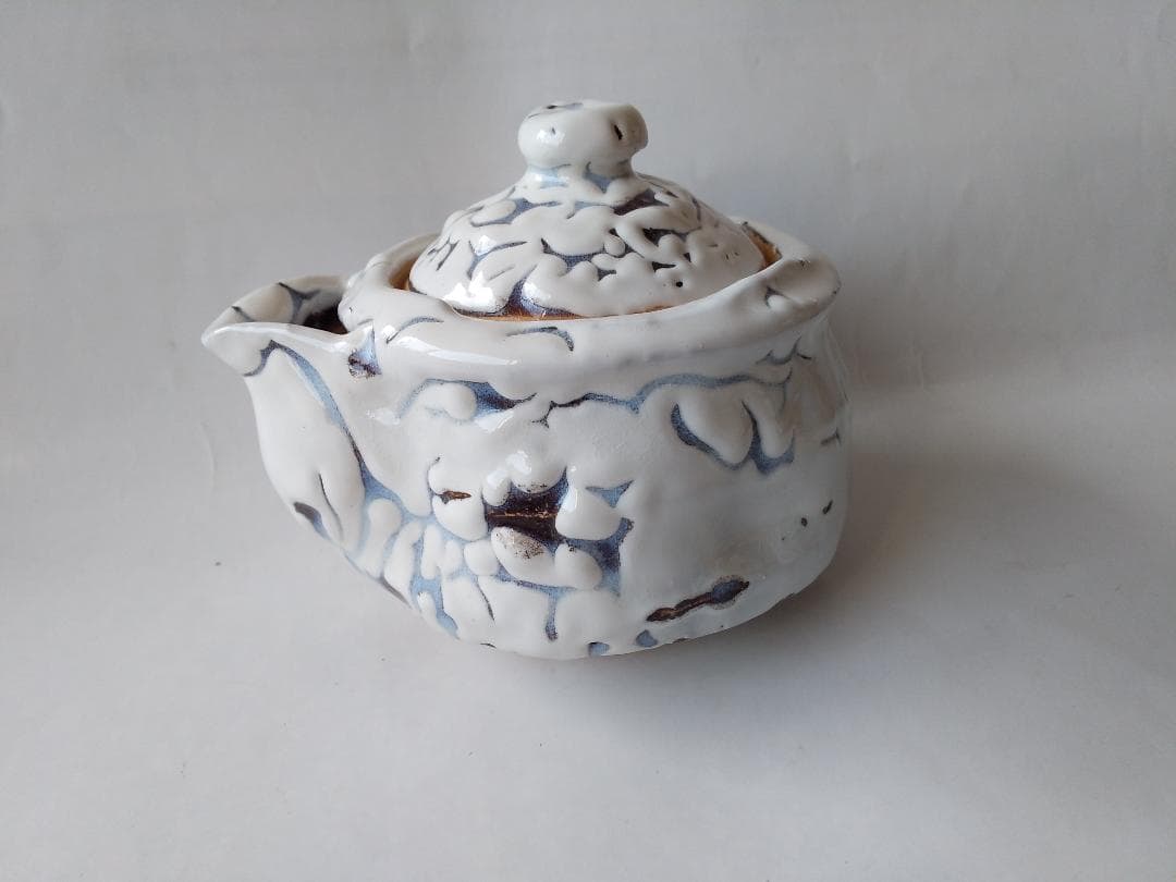 希少品 現代アート 萩碗 宝瓶 佐々木建 作 煎茶道具 玉露 かぶせ茶 新品