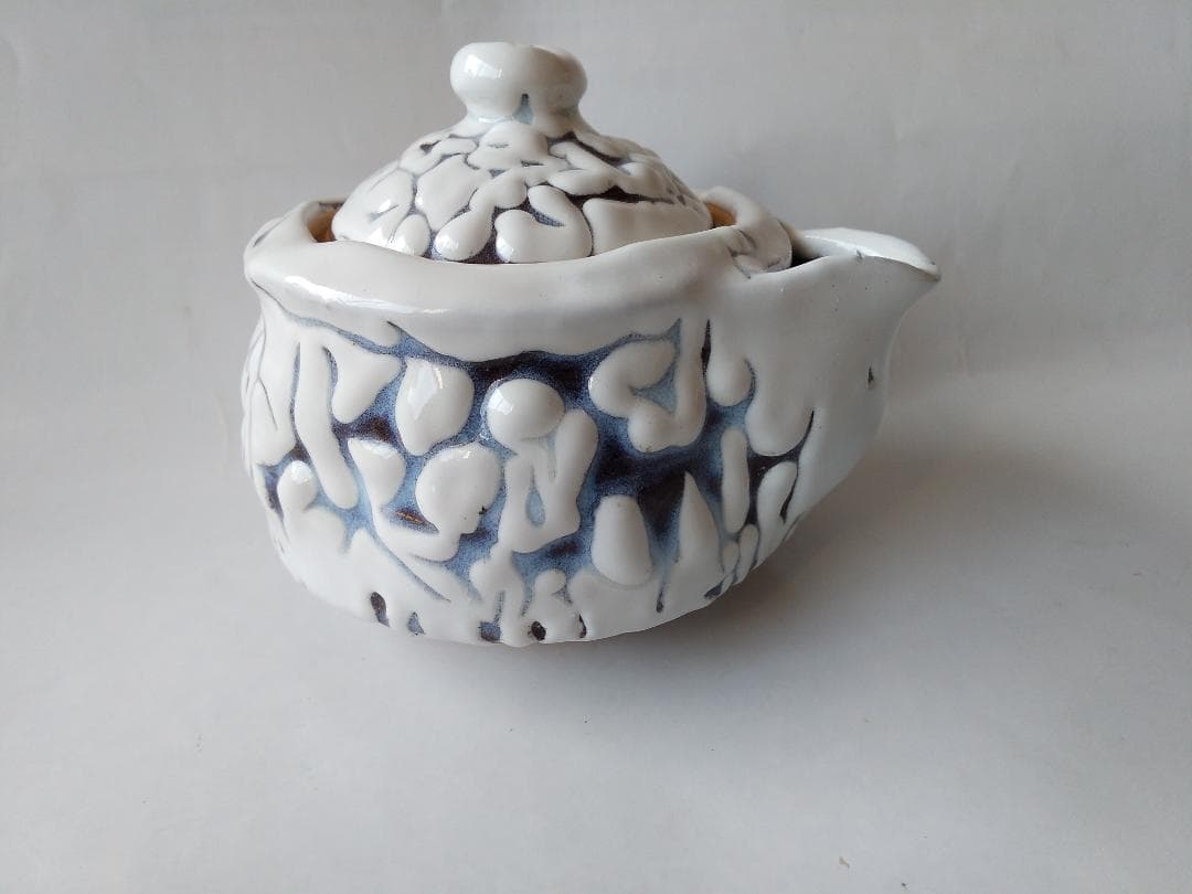 希少品 現代アート 萩碗 宝瓶 佐々木建 作 煎茶道具 玉露 かぶせ茶 新品