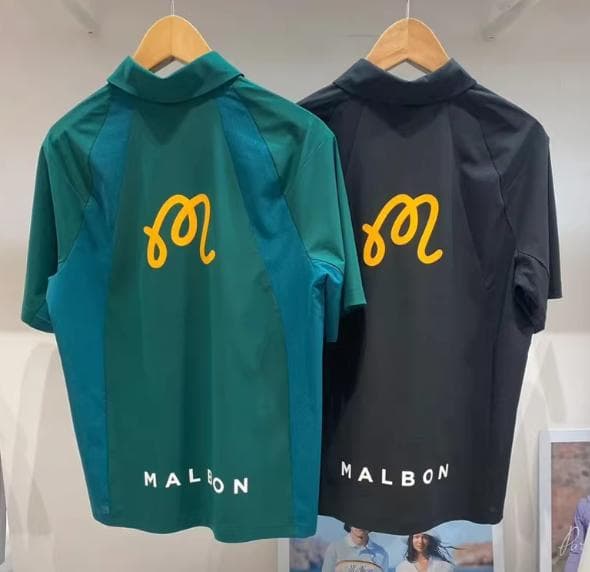 Malbon半袖Tシャツポロタイプ 冷感素材ゴルフウェア メンズ 人気モデル☘️