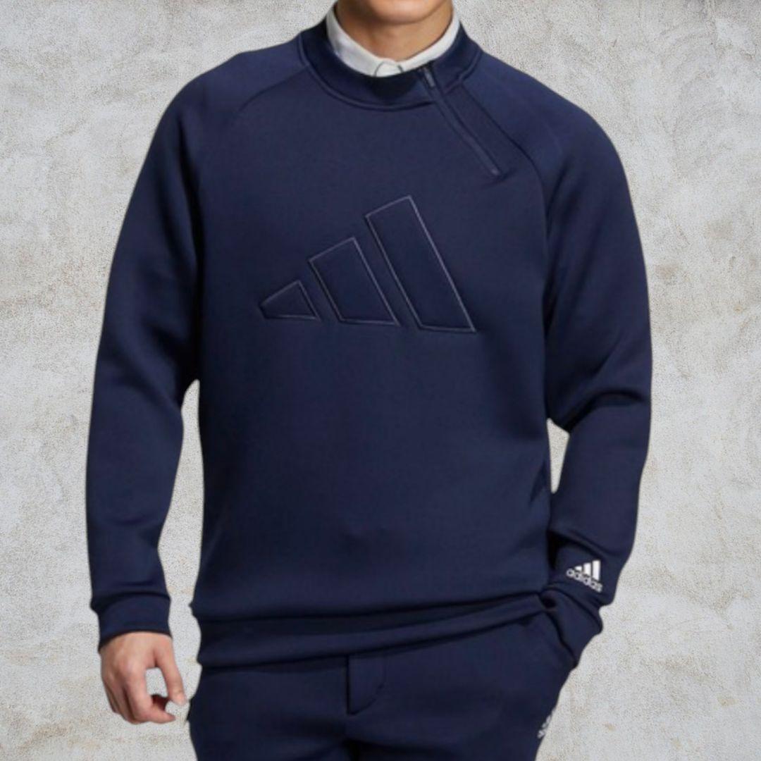 極美品 adidas golf ビックアディダスロゴ ダンボールニットスウェット