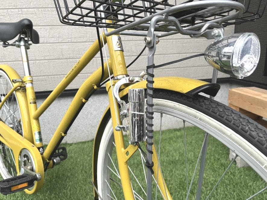イエロー　シティサイクル　自転車　ママチャリ　軽快車　千葉市若葉区引取り限定