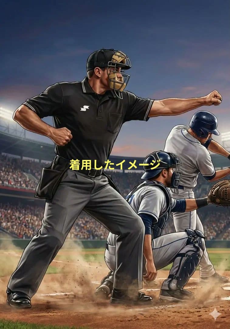 SSK 野球 審判用ポロシャツ Oサイズ ブラック ストライプ 球審・塁審兼用