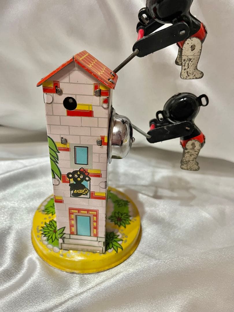 昭和レトロ ブリキ玩具 メリーゴーランド ダッコちゃん ゼンマイ ジャンク品