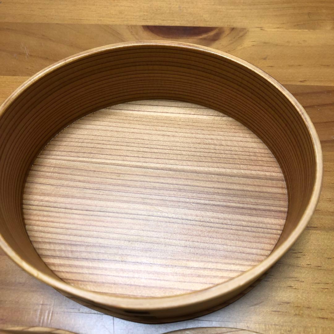【美品】大館工芸社　曲げわっぱ　楕円2段ひな弁当箱　（おまけ）おいしい風呂敷