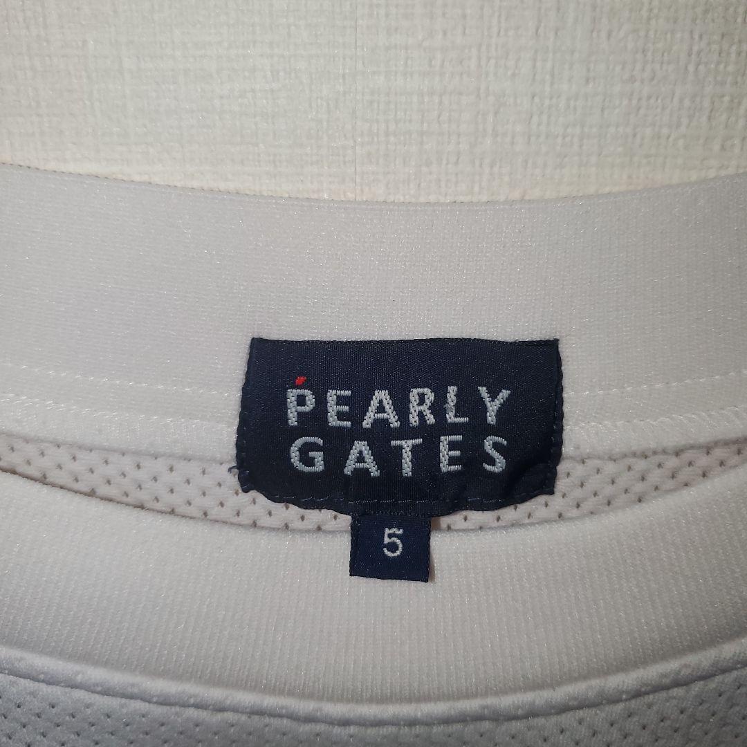 【美品】PEARLY GATES パーリーゲイツ メッシュシャツ ホワイト 5