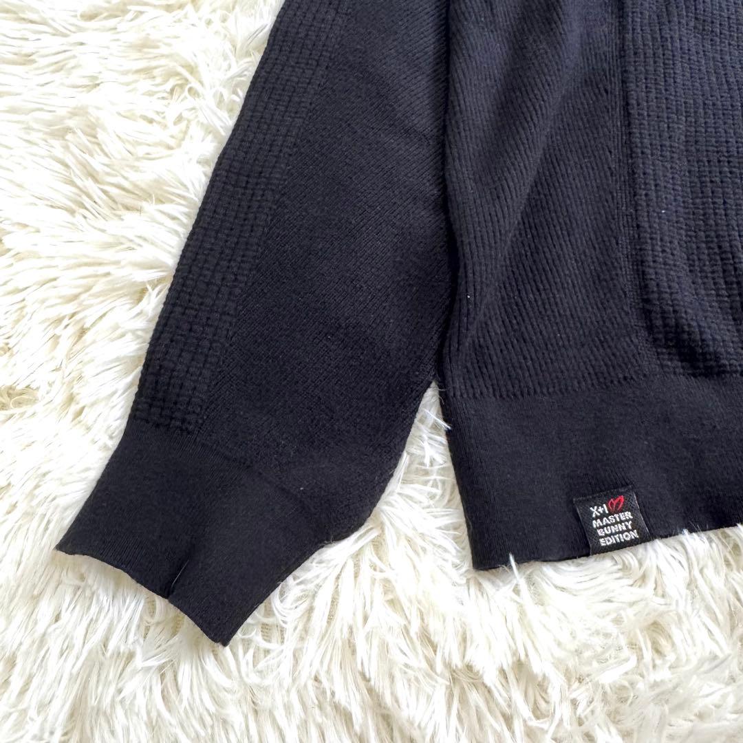 【美品】マスターバニーエディション　ニット　長袖 ロゴ刺繍　XL　ブラック