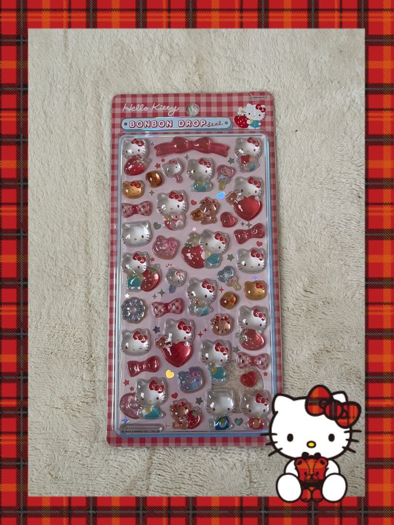 ボンボンドロップシールハローキティ5枚＋シール帳2冊