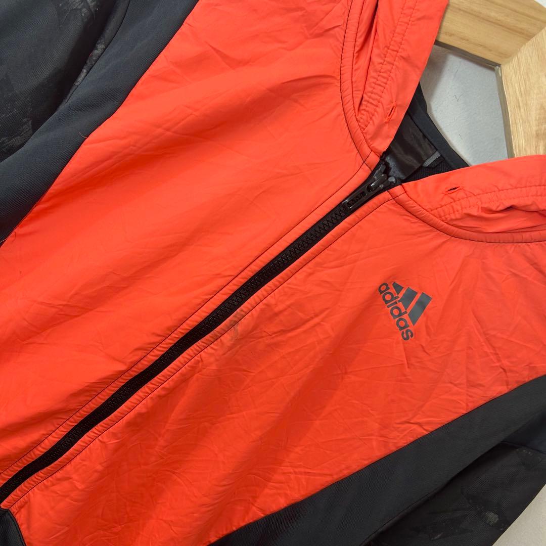 adidas アディダス ジップパーカー XL ブラック オレンジ スポーツ