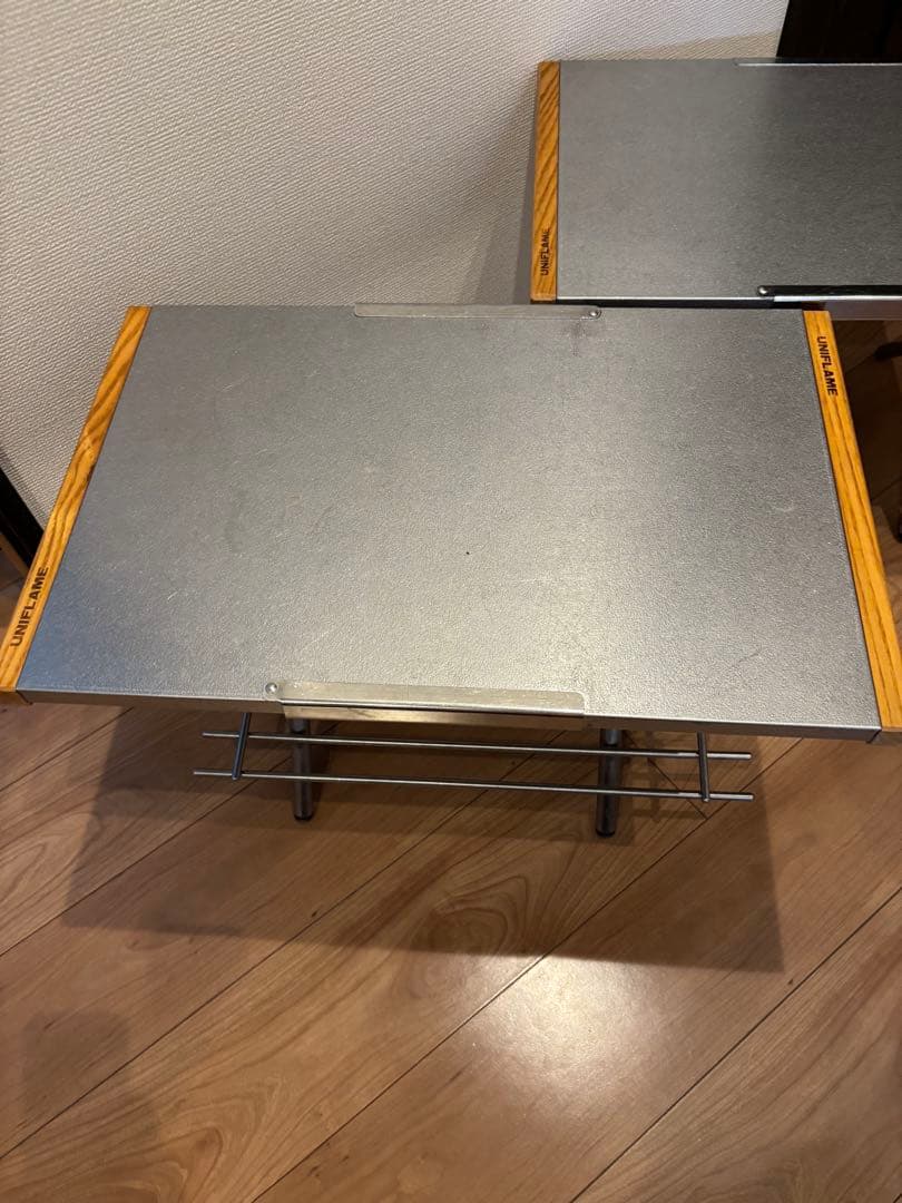 値下げ❗️UNIFLAMEユニフレーム焚き火テーブル2個セットIKEA ラック付き