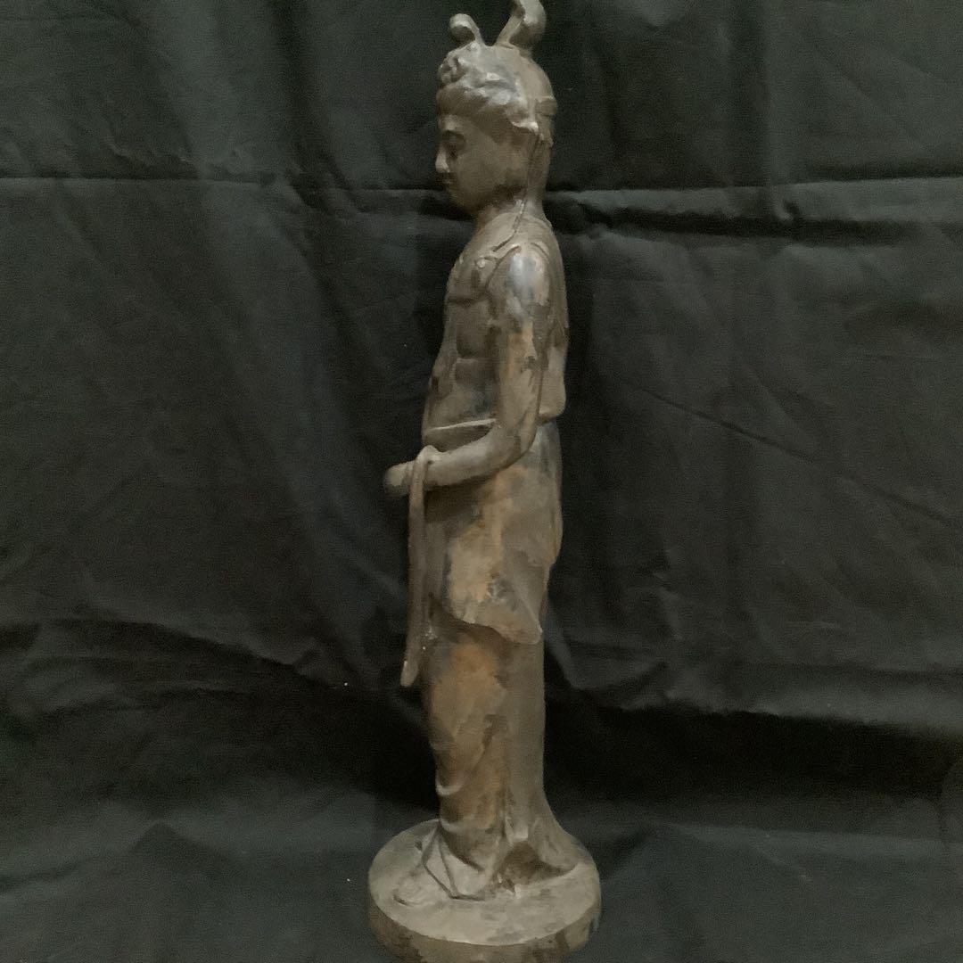 観音様　　鉄製　立像仏像 約45センチ