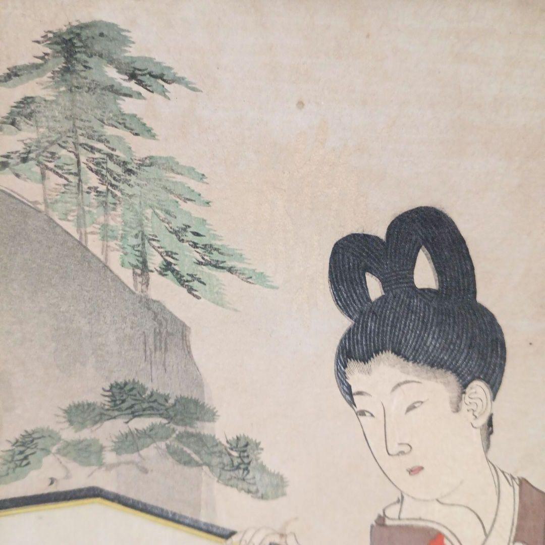 浮世絵版画、徳川時代貴婦人乃圖三枚綴り、橋本周延画、明治30年出版