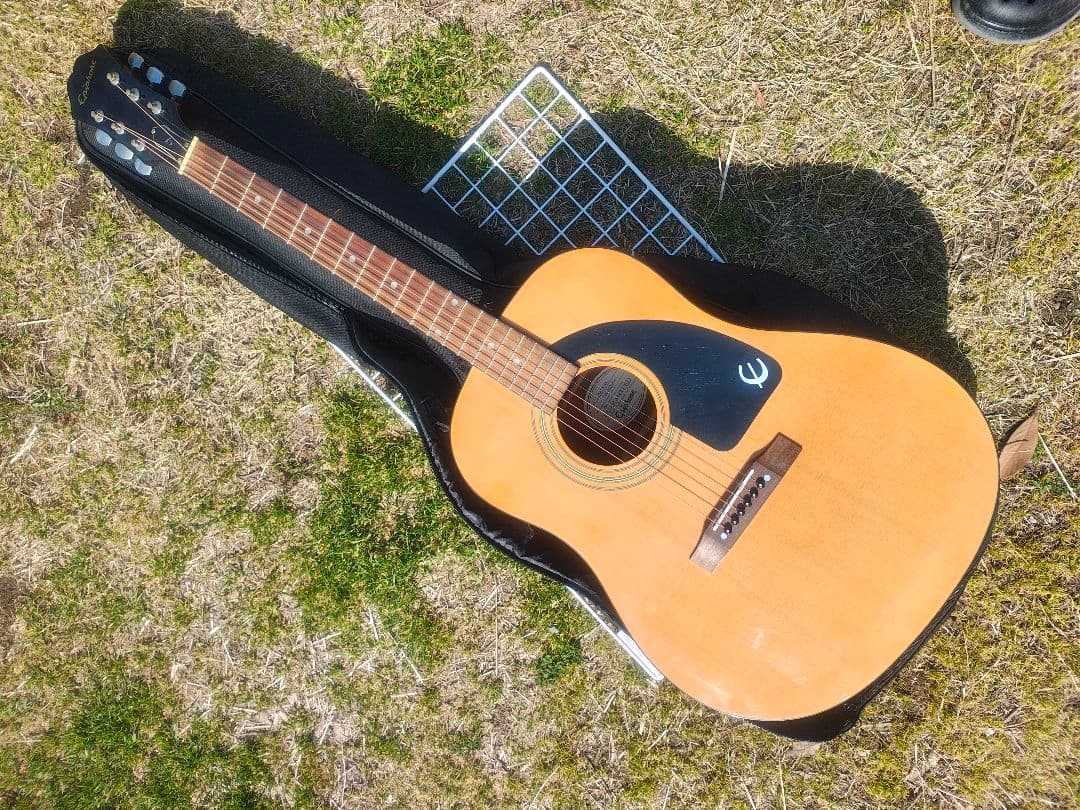 美品 Epiphone AJ-100 NA PU搭載 エレアコ 高級牛骨サドル
