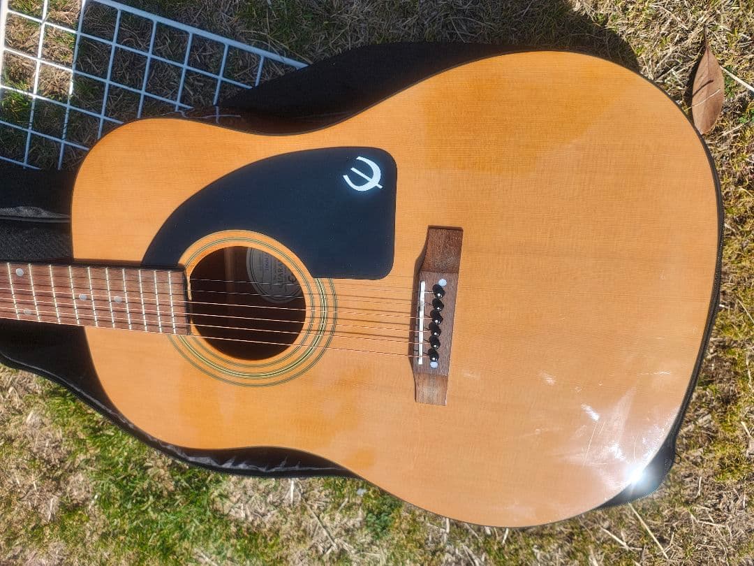 美品 Epiphone AJ-100 NA PU搭載 エレアコ 高級牛骨サドル