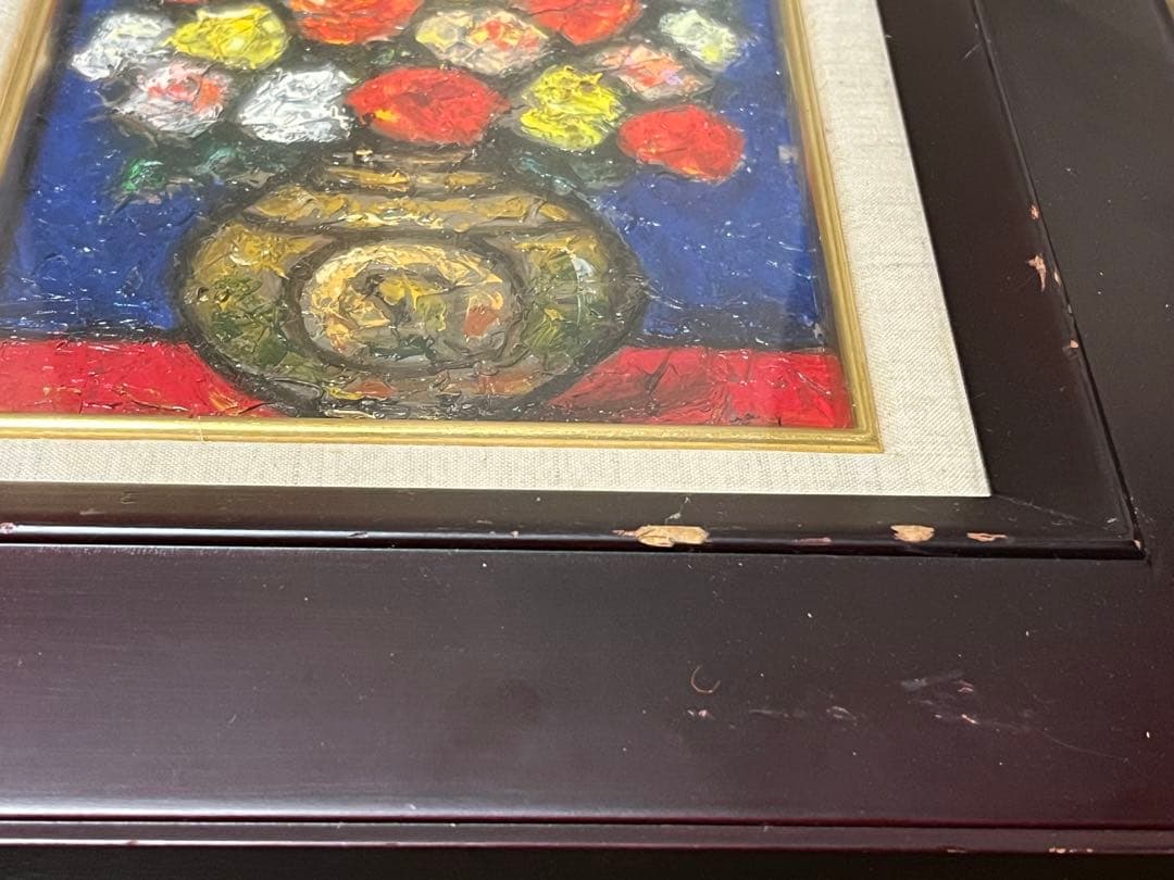 ばら　油彩画　油絵　市村司　薔薇　絵画　アート　芸術　額縁　額装