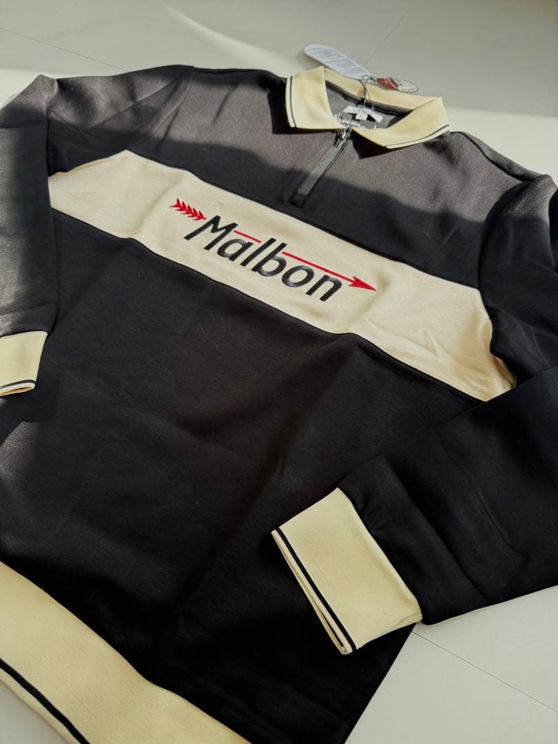 即日発送Malbon メンズハーフジップ トップスゴルフウェアスウェットL