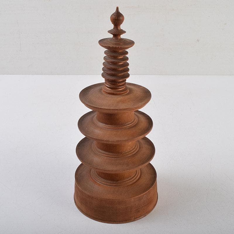 仏教美術　奈良　青柴園造　木彫　百万塔　共箱　M　R9654