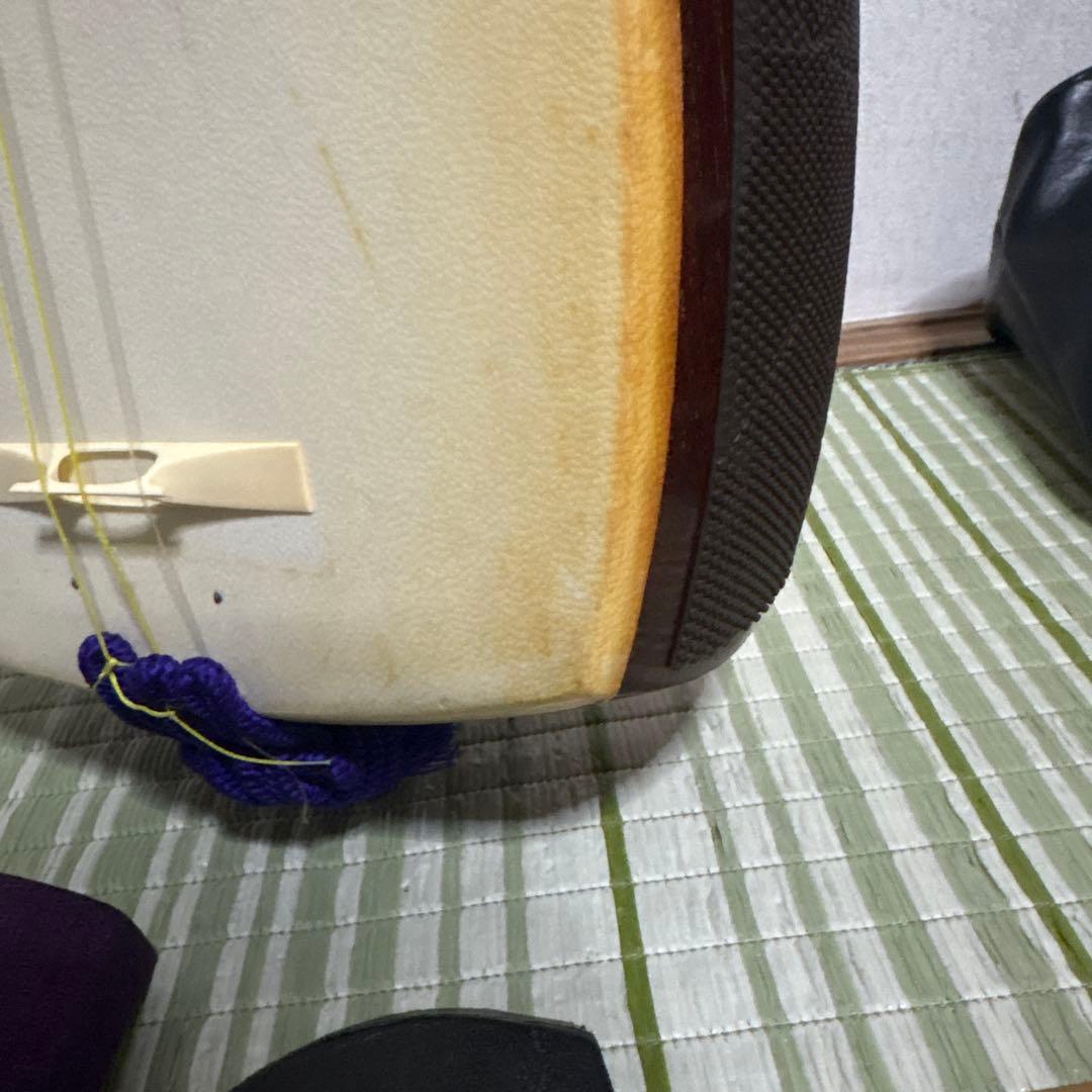 三味線　和楽器　東さわり　すだれ彫　バチ　撥　弦　駒　ソフトケース