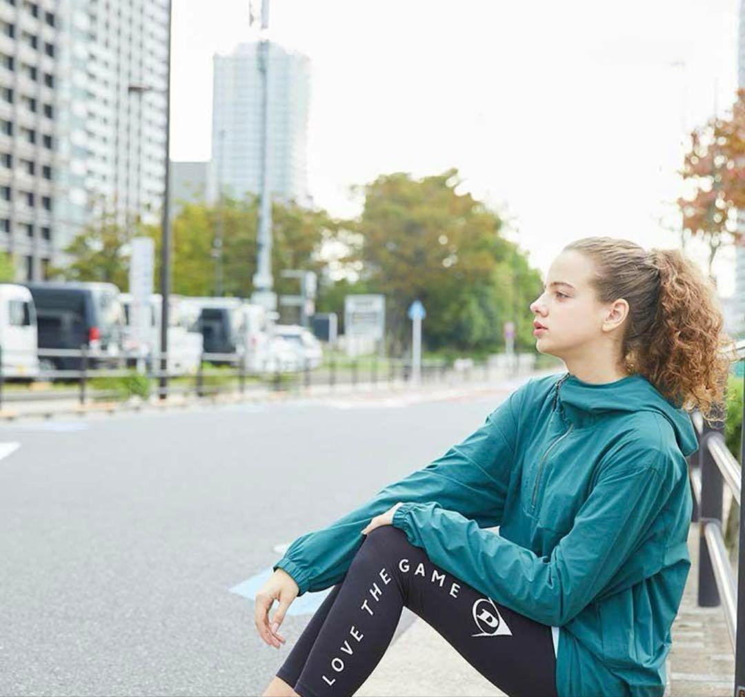 【激安】ダンロップ テニスウェア ユニセックス アノラック パーカー 緑　L