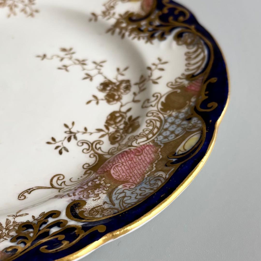 英国製アンティーク　AYNSLEY 金彩コバルト 花文　エインズレイ【稀少品】