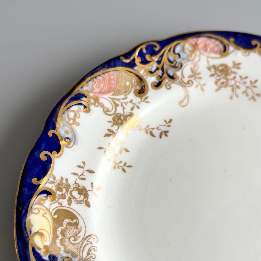 英国製アンティーク　AYNSLEY 金彩コバルト 花文　エインズレイ【稀少品】