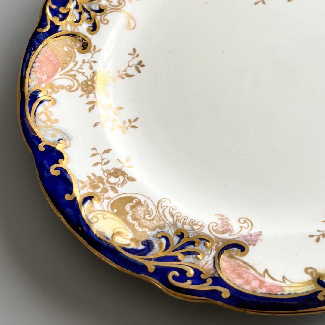 英国製アンティーク　AYNSLEY 金彩コバルト 花文　エインズレイ【稀少品】