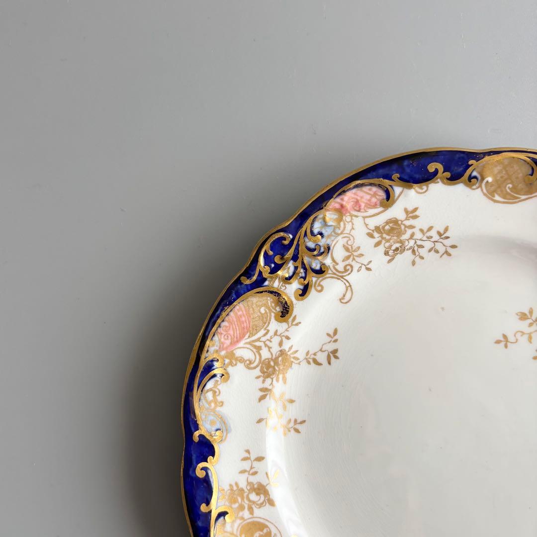 英国製アンティーク　AYNSLEY 金彩コバルト 花文　エインズレイ【稀少品】